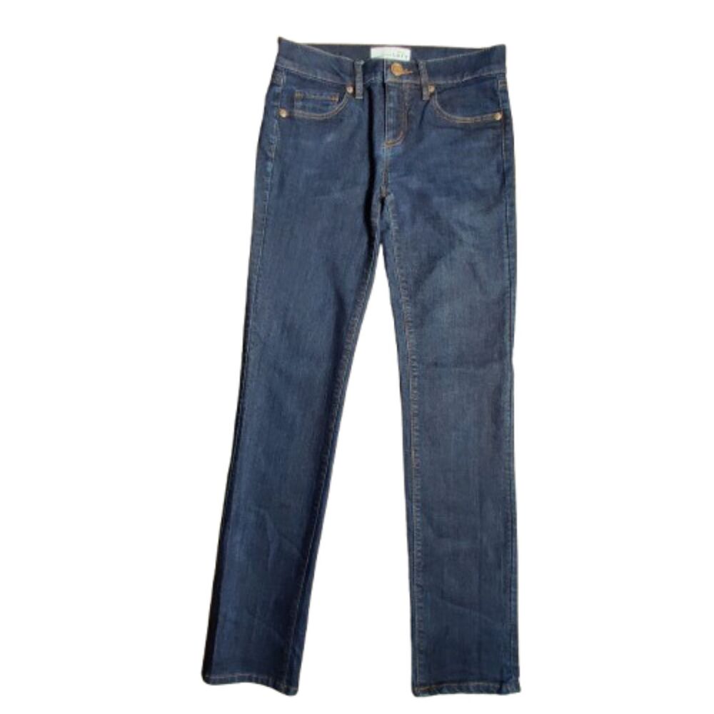 LOFT Women’s Modern Straight Jeans Size 25/0 Dark Wash Mid Rise Denim Pants